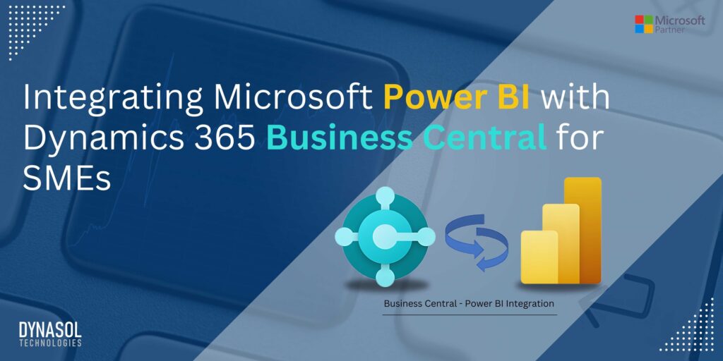 Diagram showing the integration process of Power BI with Dynamics 365 Business Central for SMEs