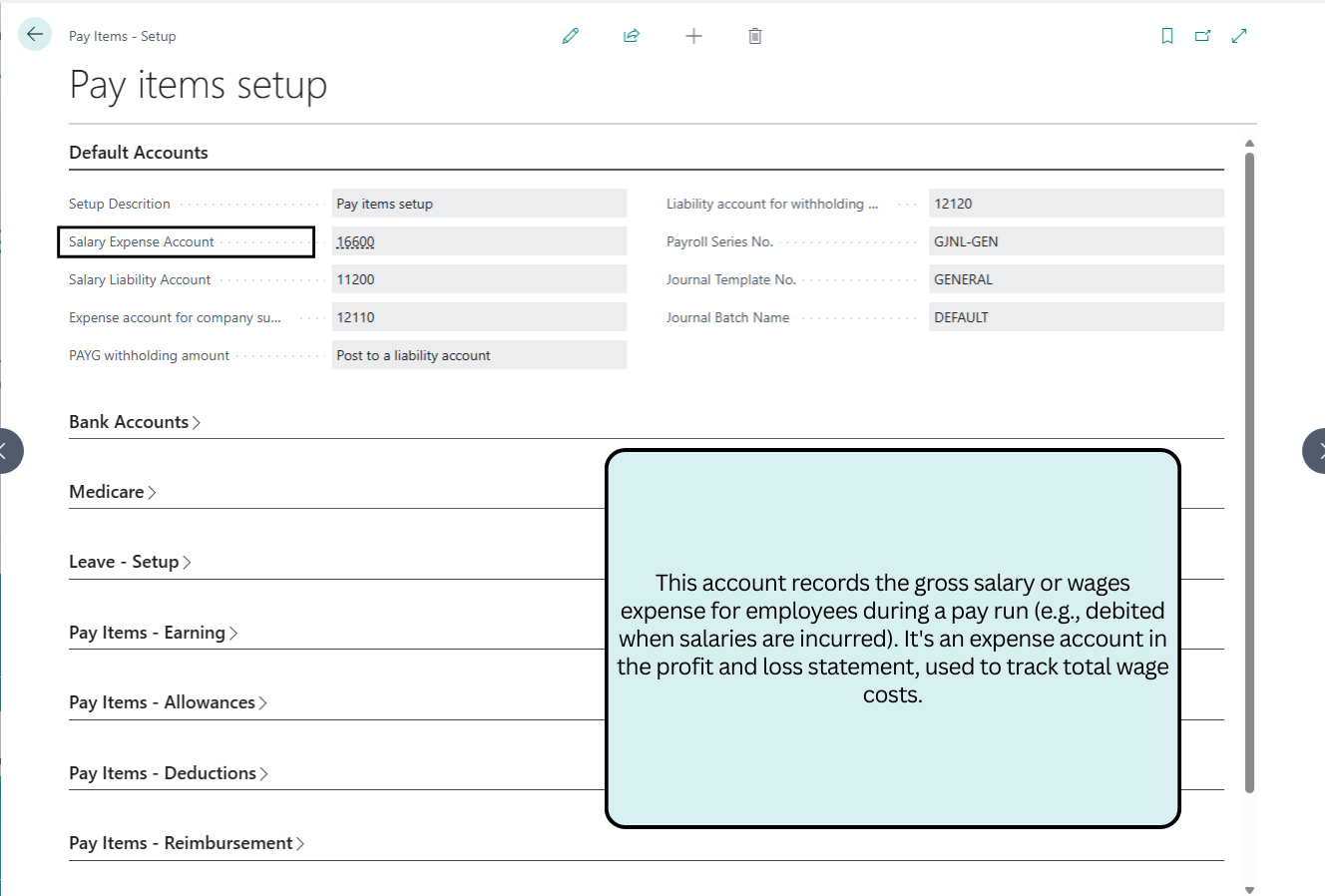 Salary Expense Account