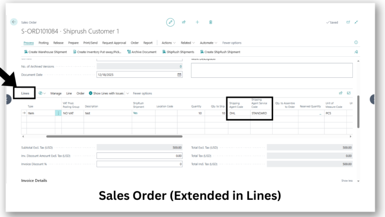 Sales Order (Extended in Lines)
