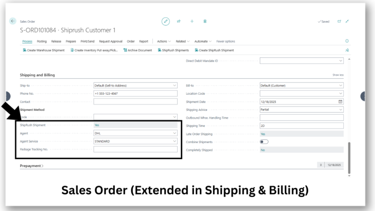 Sales Order (Extended in Shipping & Billing)