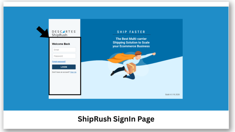 ShipRush SignIn Page
