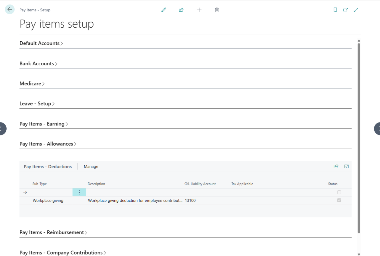 Pay Items Deduction Setup