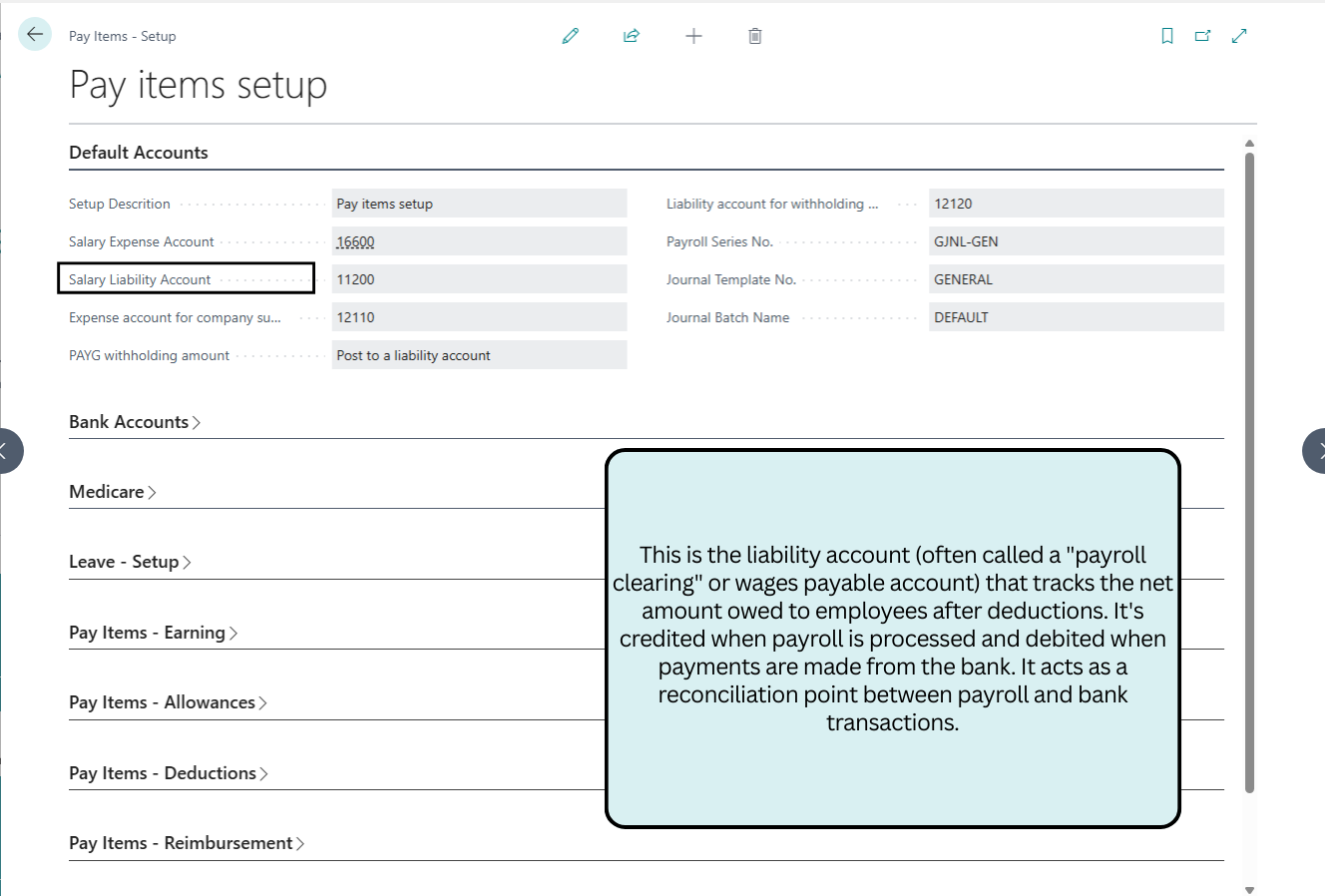 Salary Liability Account
